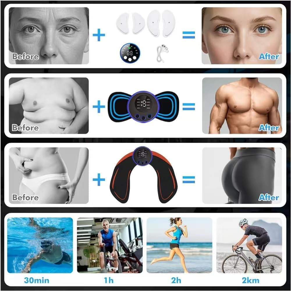 2 Face/Face Evolution, Stimulator, Transcutaneous Electrical, Aesthetic PurposesS, EMS Buttocks Toner, Face Muscle Stimulator, Neck Massager Home Workout Equipment