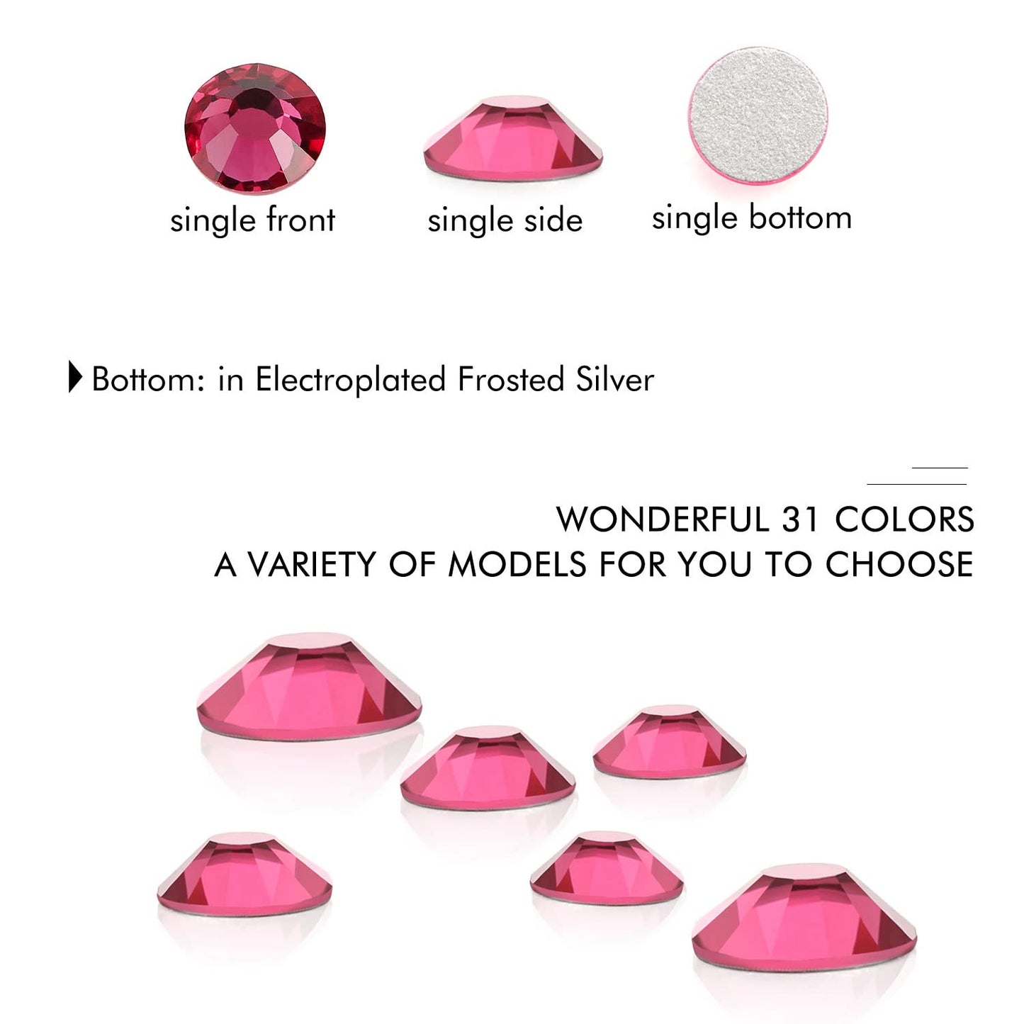 1440Pcs Rose Crystal Rhinestones,Glass Flatback Rhinestones Gemstones for Nail Face Makeup Art Crafts Clothes Decoration -(SS16,4.0mm,Rose)