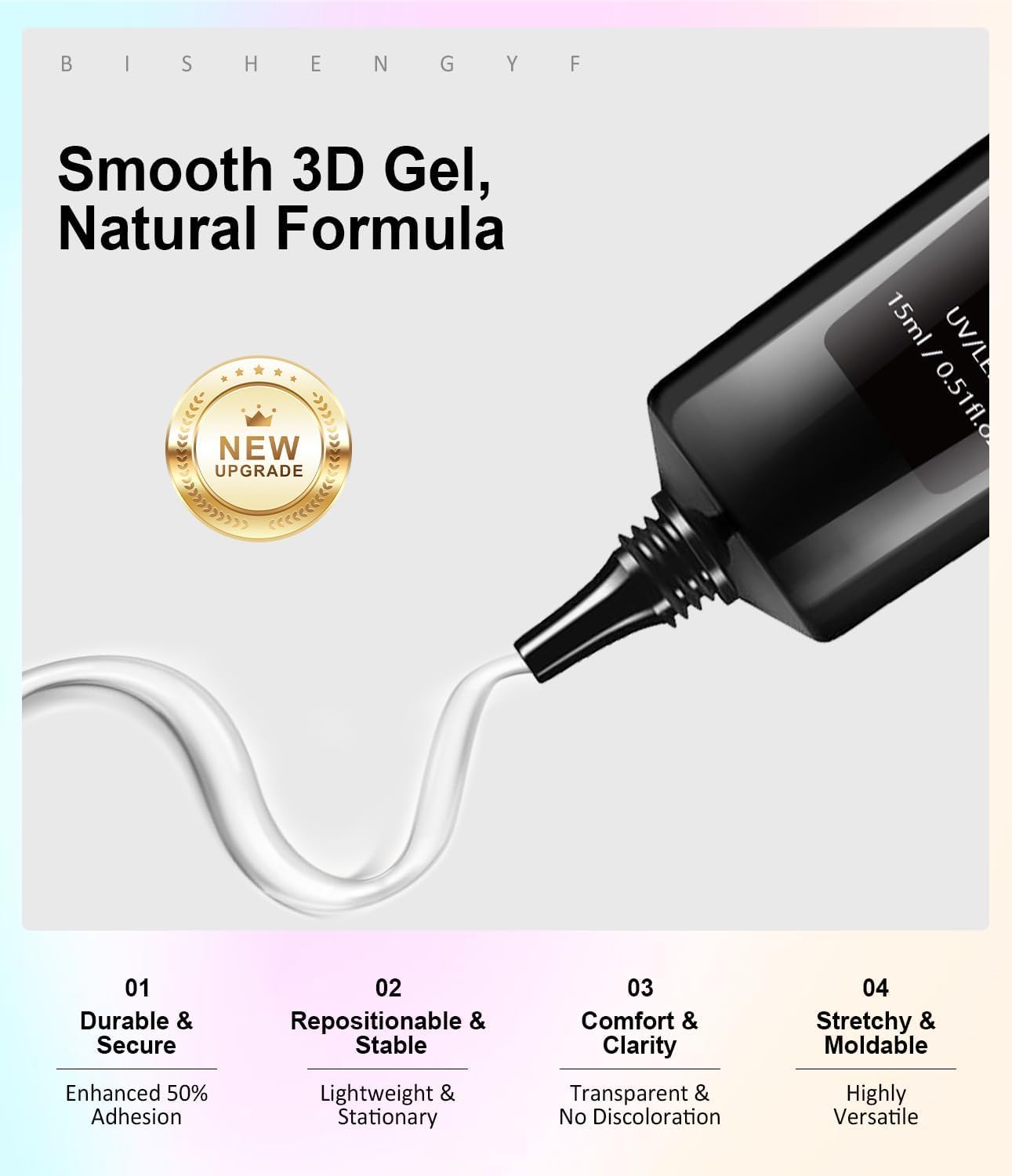 White Chrome Nail Powder - 15g No Wipe 3D Nail Gel Pink Pearl Nail Chrome Powder Non-Sticky Clear 3D Sculpting Gel Hard Gel Carving Gel for Nail Art Home DIY