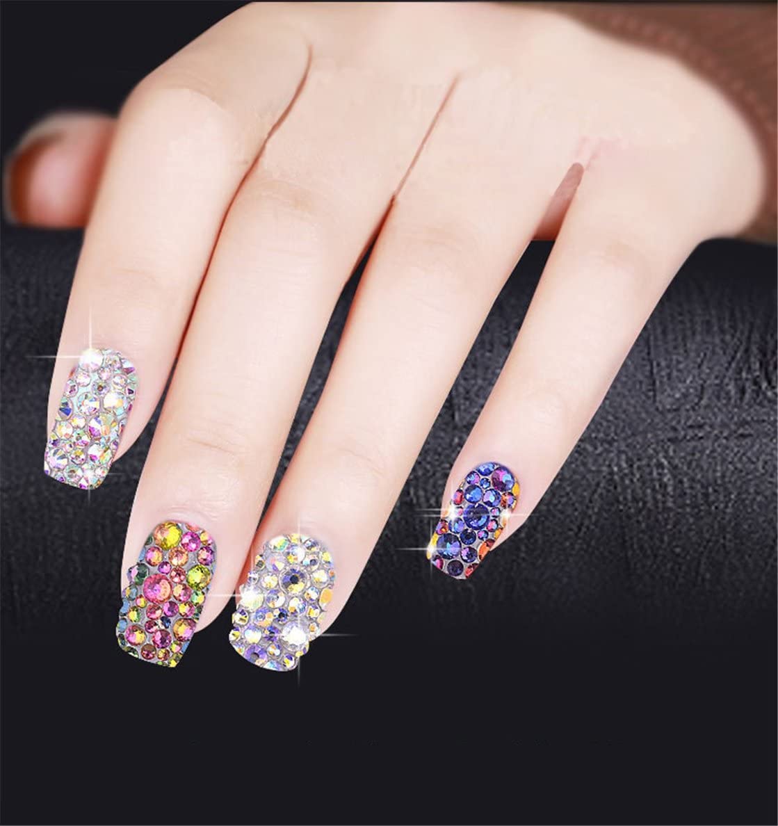 1000 Pieces SS20 5mm Flatback Rhinestones AB Clear Round Gems Crystals for Nail Art DIY Crafts Clothes Shoes Bags （Transparent Light Rose Red AB）