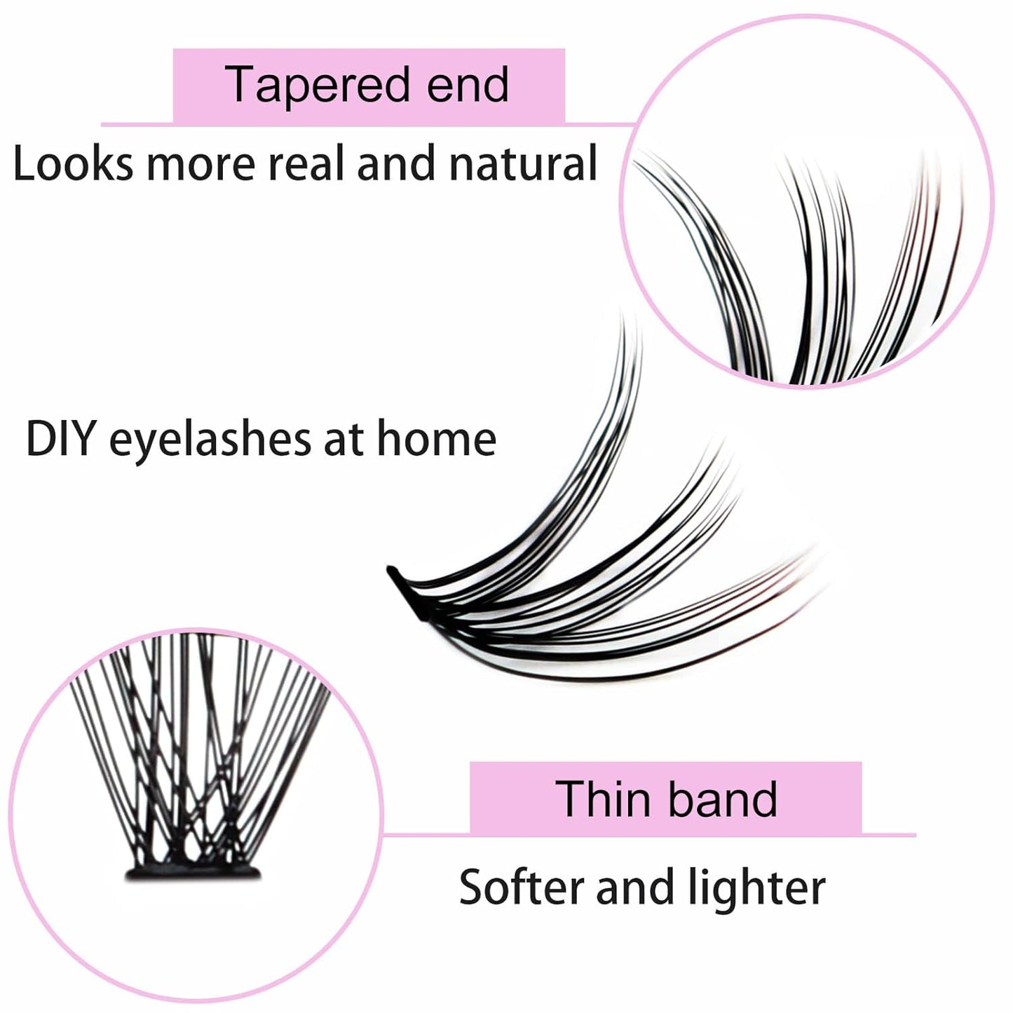 Eyelash Clusters LAUBESS Lash Clusters Individual Lashes Cluster Eyelash Extensions DIY at Home Waterproof Cluster Lashes (30D-0.07C-14-18)