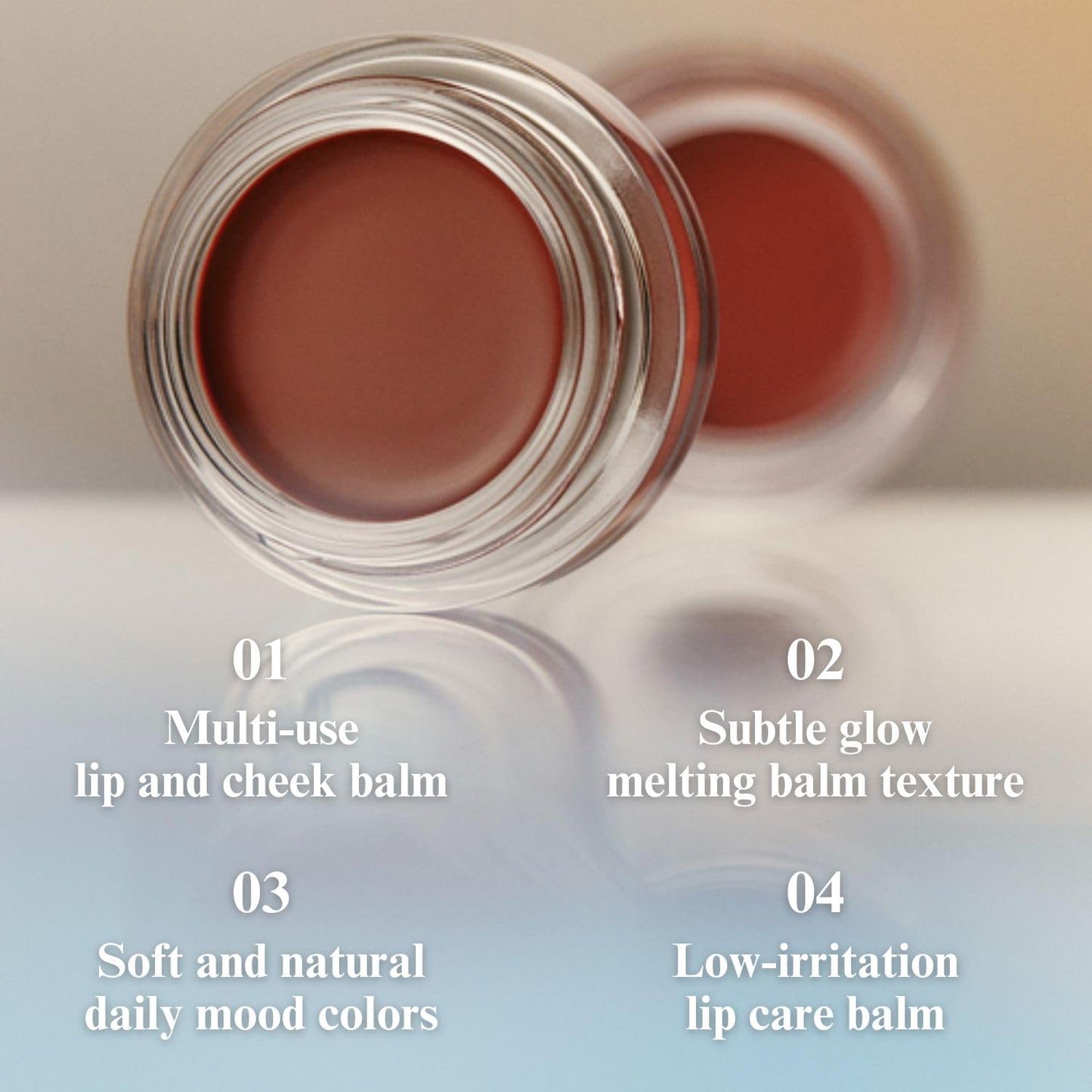 EGLIPS Lip & Cheek Glow Balm - Multi-Use Tinted Melting Balm Blush for Lips & Cheeks Builable and Blendable Texture (06 GLACIER, 0.18 oz)