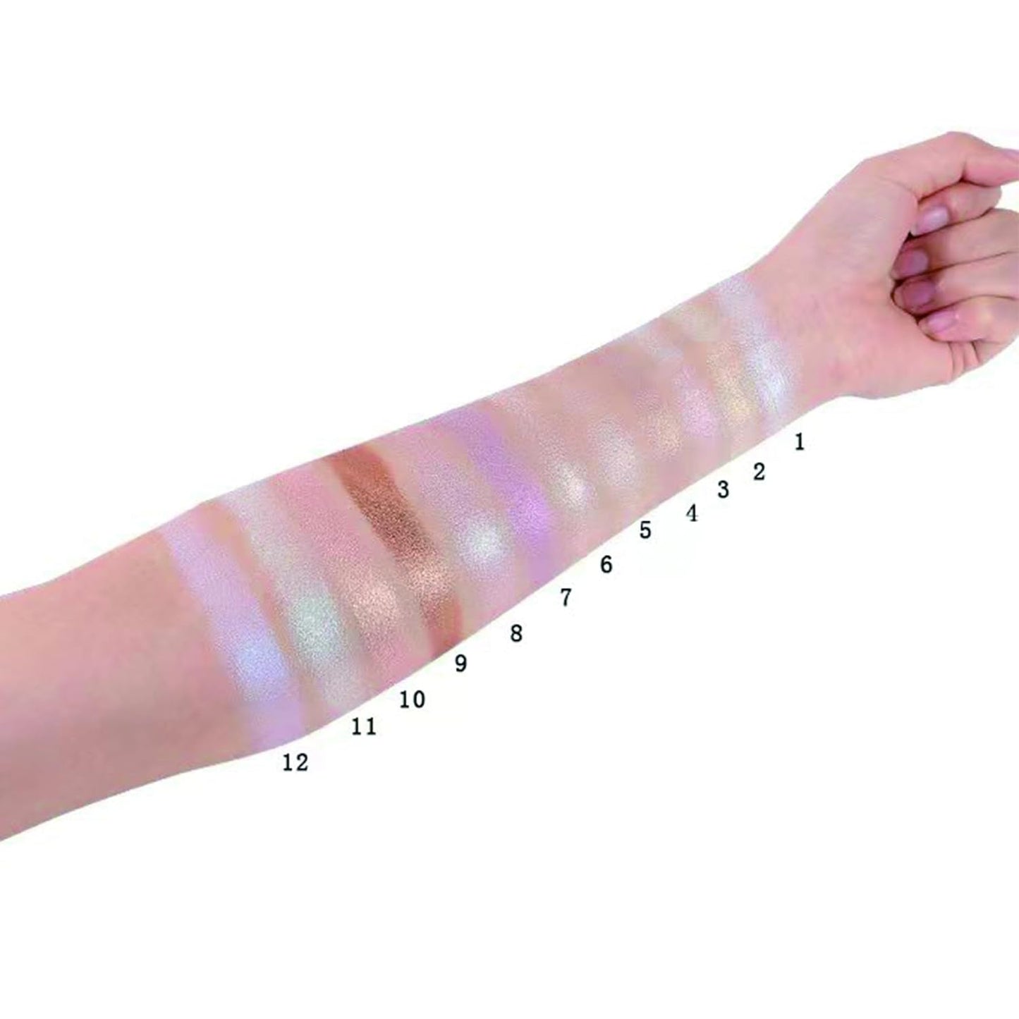 Face Highlighter Powder Palette, Glossy Glitter Illuminator Powder, Shimmer Shades for Face Highlighter Makeup, Highly Pigmented Natural Shiny Highlight Makeup Illuminator Highlighter 1