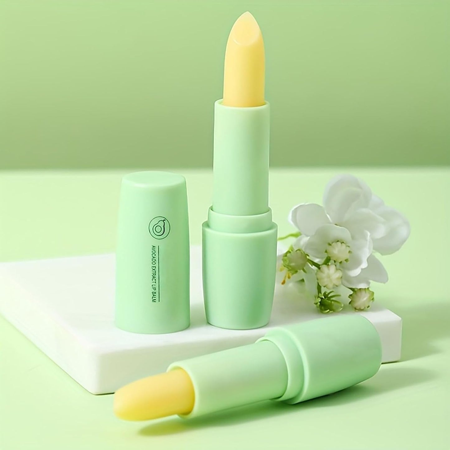 2 Pack Hyaluronic Acid Lip Balm, Avocado Moisturizing Lip Balm for Prevents Dry, Reduces Lip Lines Refreshing Soothing for Lip Softening & Hydration