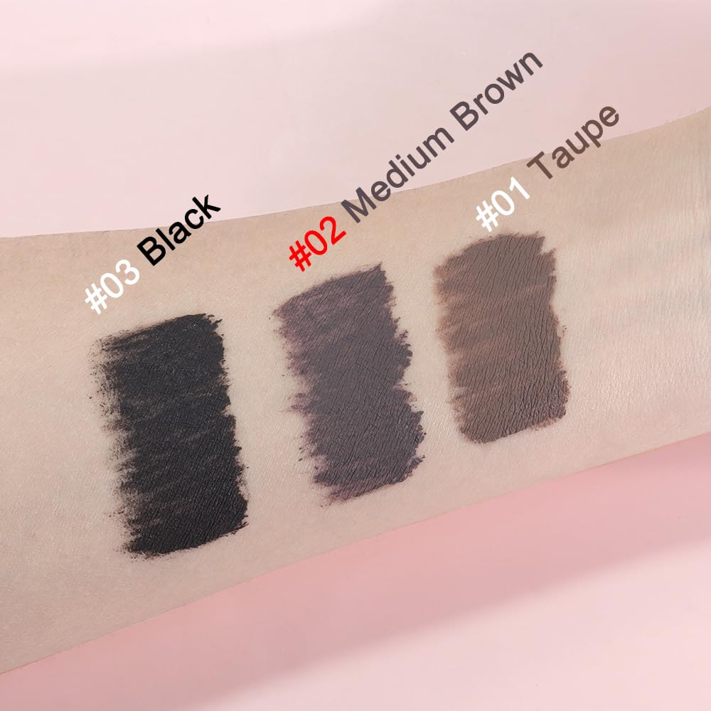 evpct 2-in-1 Tinted Brow Gel & Clear Brow Setting Glue Eyebrow Gel Kit - Strong Hold 24HR Waterproof Smudgeproof Eyebrow Makeup for Natural Soft Full Brows, Brows Enhancer Mascara Makeup - Dark Brown