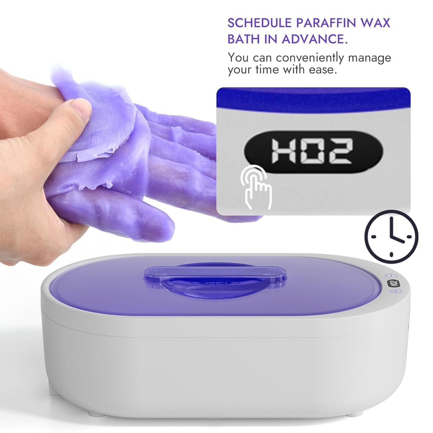 Small Paraffin Wax Machine for Hands - Professional Hand Wax Paraffin Machine 2L With 4Pack Paraffin Wax Refills Digital Display Screen for Paraffin Baths