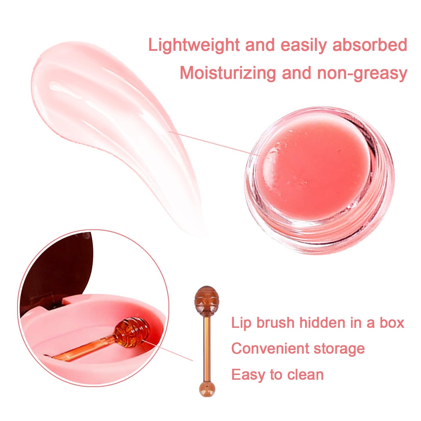 3 PCS Bee Lip Balm Mask Honey Pot, Watermelon, Cherry & Coconut Propolis Moisturizing, Hydrating Prevention for Dry and Cracked Lips, Scrubs Exfoliator (Cherry, Honey & Apple Lime)