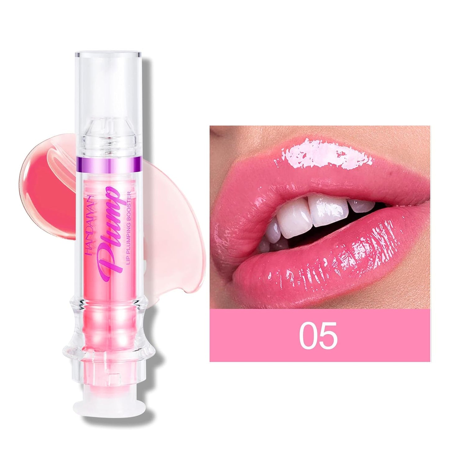 Erinde Lip Plumper Gloss, Natural Spicy Lip Plumping Booster Lip Plumping Oil, Ultra-Hydrating & Nourishing Plump Lip Plumper, Glossy Finish Fuller Lip Plumping Lip Gloss for Women Girls, 05#