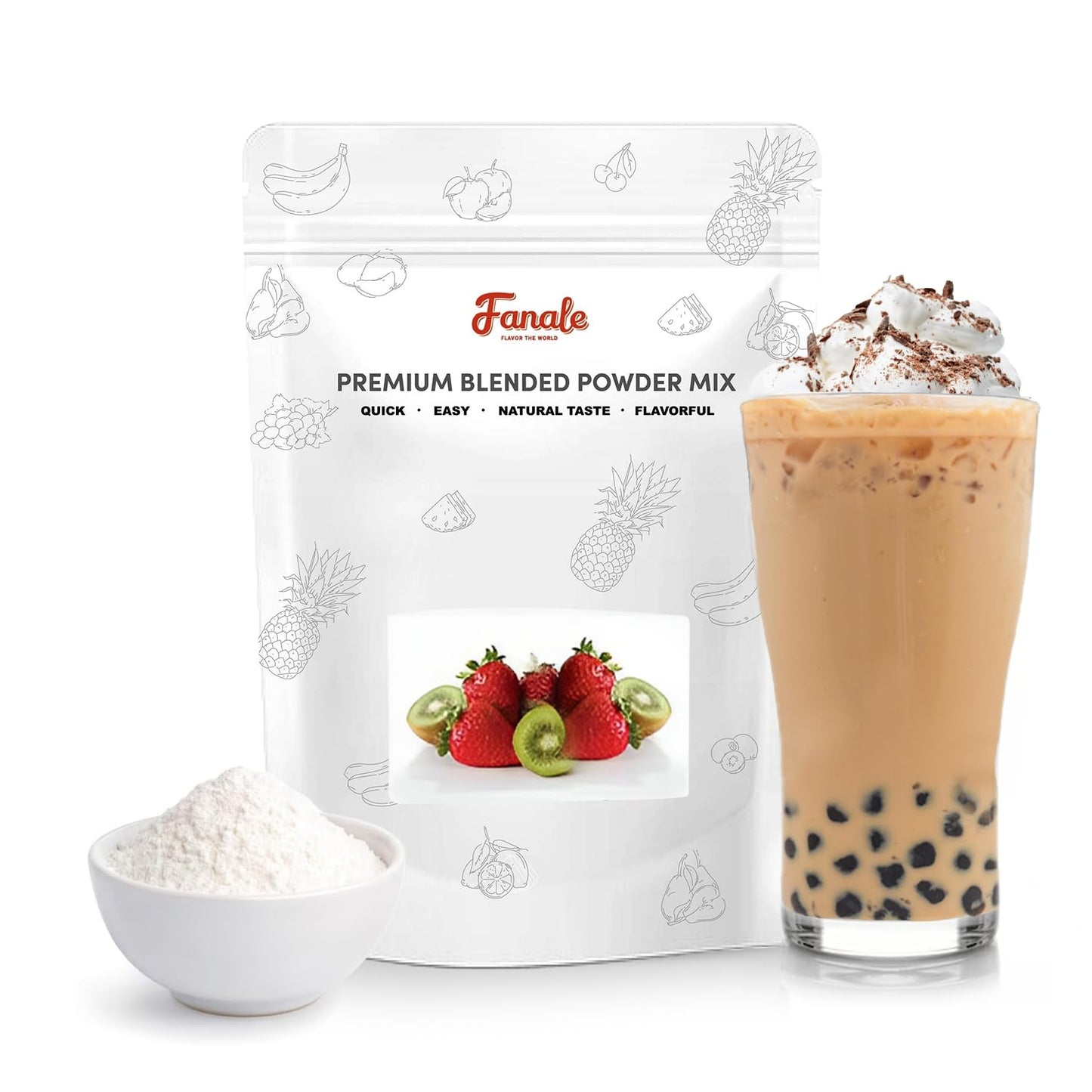 Fanale Premium Non-Dairy Creamer Bubble Tea Flavoring Powder | Perfect for Baking, Smoothies, Desserts and Drinks | Instant Flavoring Powder for Boba Milk Tea - 2.2 Pounds (Pack of 1)