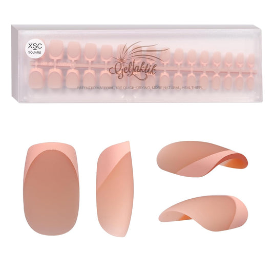 French Tip Press on Nails 160PCS with 5 Strips, 16 Sizes Pre-applied Primer Fake Nails - No Need to File, 5 Colors Short Square Tips, DIY Glue on Nails Kit for Women, Gift Set