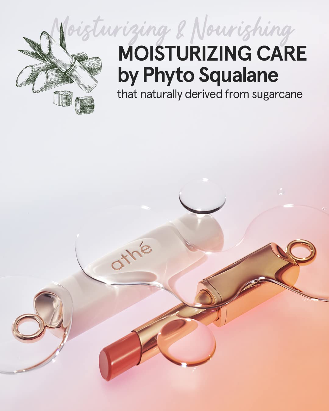 ATHÉ Authentic Lip Balm 01 AUTHENTIC (Tinted), Lightweight Wear & Plumping Lips without Stickiness, Moisturizing & Nourishing Plant-Based Vegan Chapstick for Dry, Petrolatum Free, Cruelty-Free