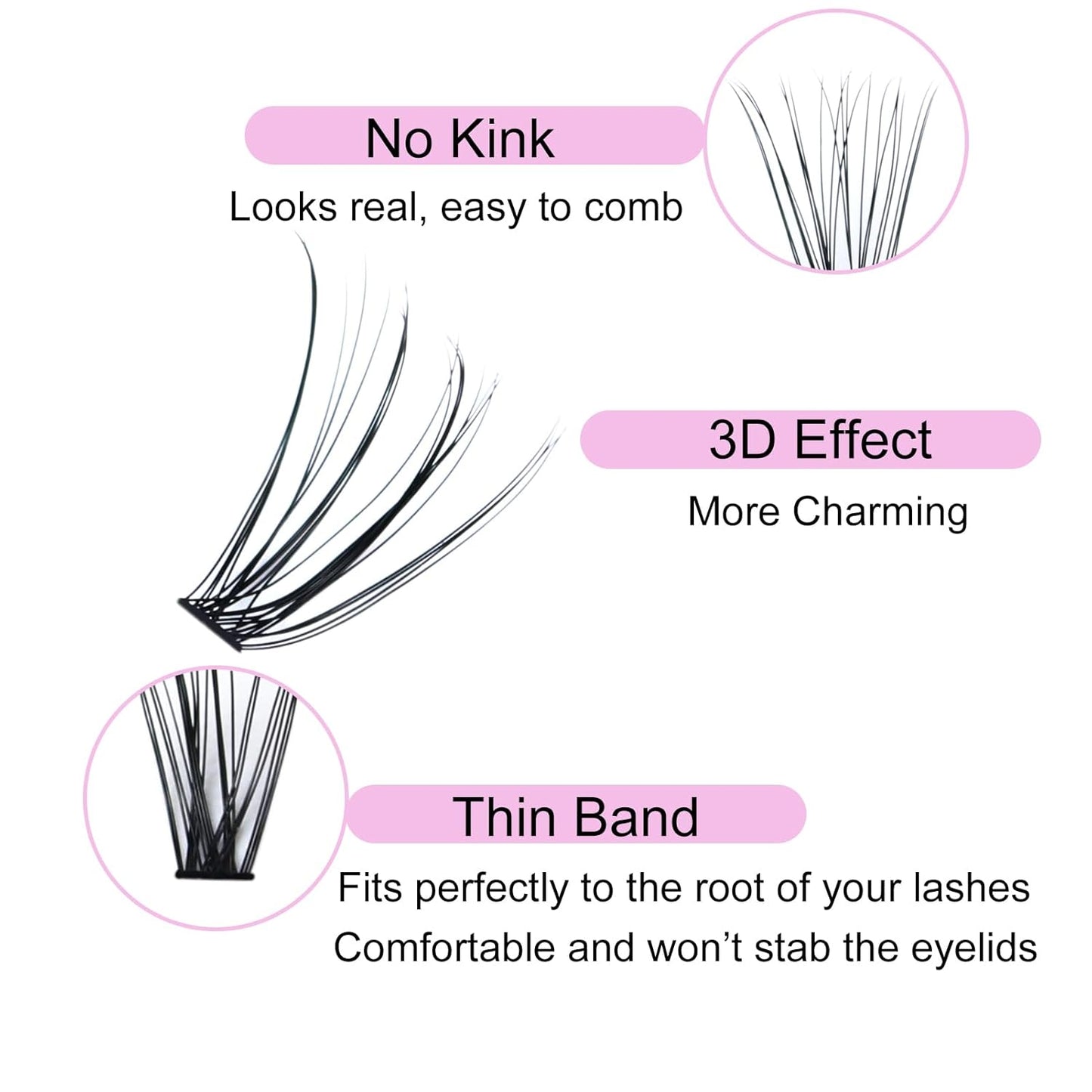 Eyelash Clusters LAUBESS Lash Clusters Individual Lashes Cluster Eyelash Extensions DIY at Home Waterproof Cluster Lashes (20D-D-13)