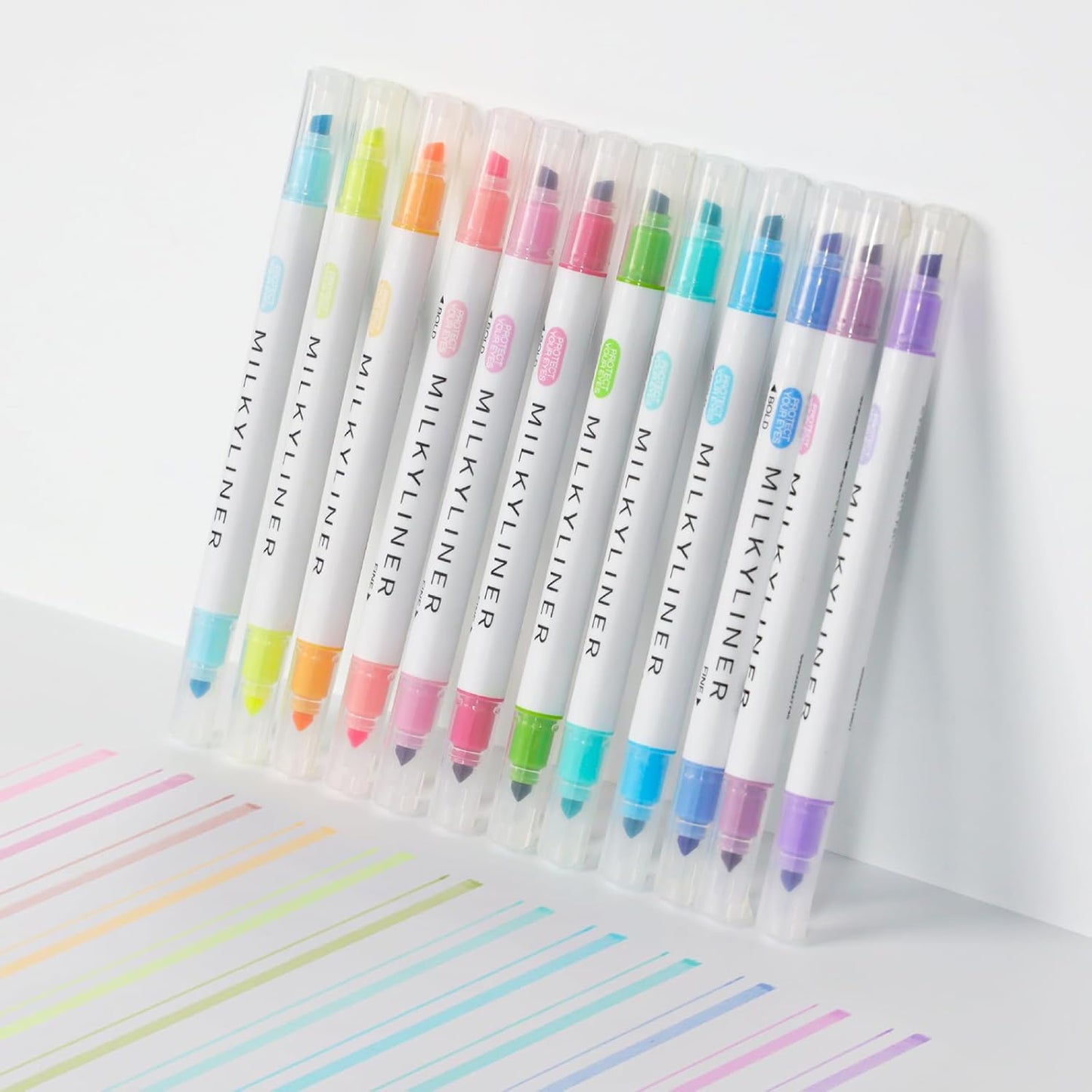 Highlighters Assorted Colors, 12 Pack Dual Tip Aesthetic Highlighter Markers No Bleed Perfect for Bible and Journaling