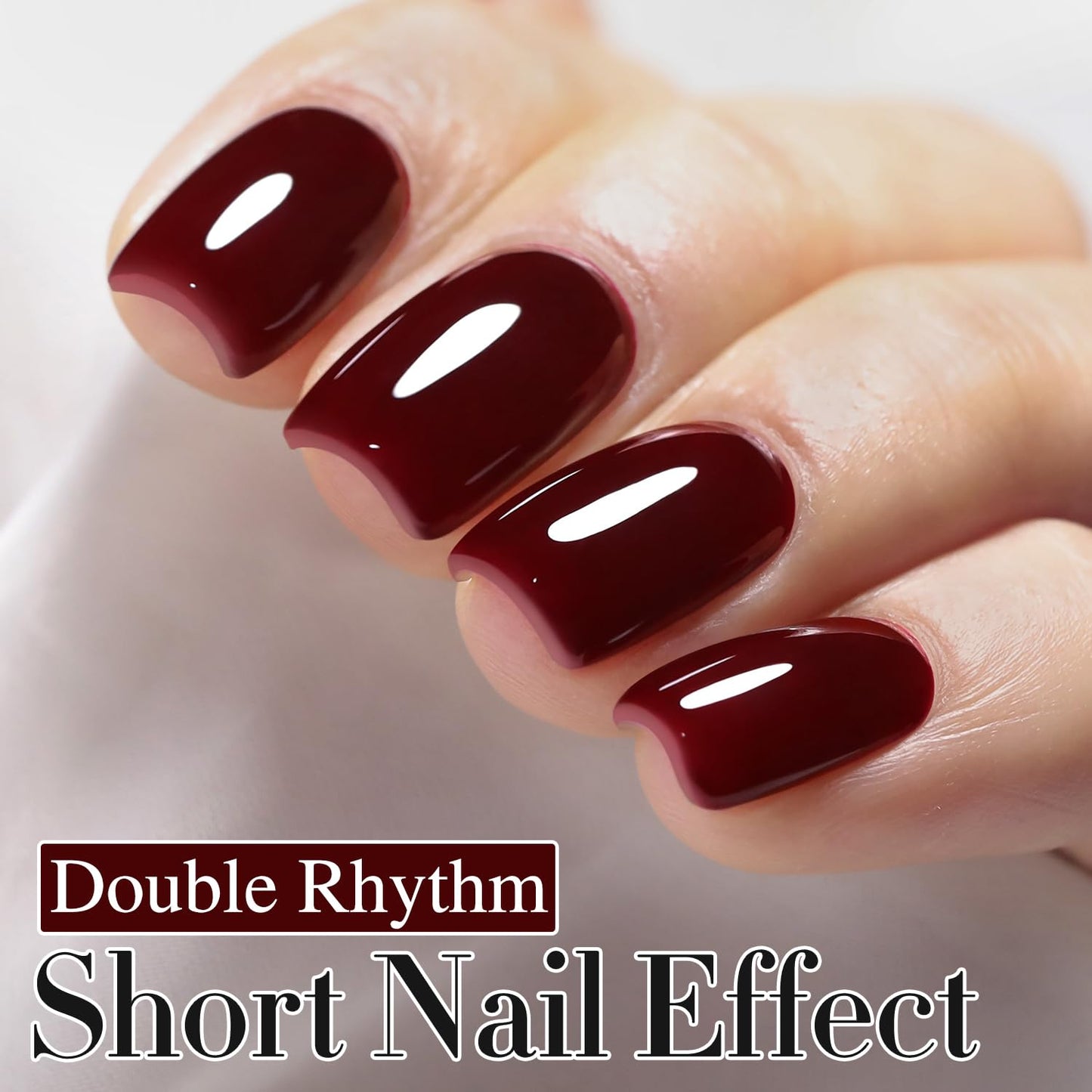 Double Rhythm Translucent Gel Polish Sheer Neutral Natural Light Milky Same Color Same Bottle 15ML Jelly UV Polish Nail Art DIY at Home (Dark Burgundy-A1487)