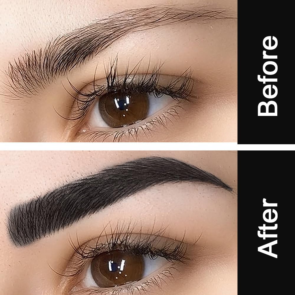 evpct 2-in-1 Tinted Brow Gel & Clear Brow Setting Glue Eyebrow Gel Kit - Strong Hold 24HR Waterproof Smudgeproof Eyebrow Makeup for Natural Soft Full Brows, Brows Enhancer Mascara Makeup - Black