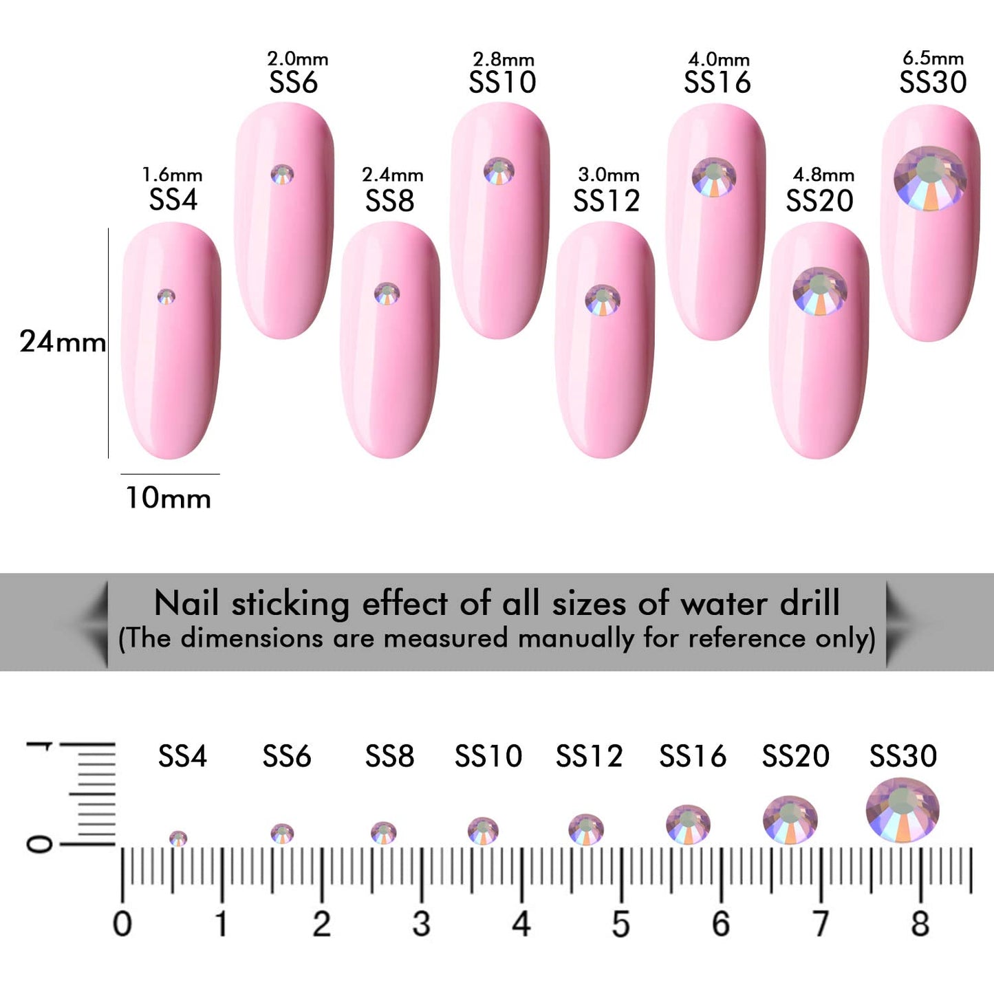 1440Pcs Light-Purple Ab Crystal Rhinestones,Glass Flatback Rhinestones Gemstones for Nail Face Makeup Art Crafts Clothes Decoration (SS20,4.8mm,Light-Purple Ab)