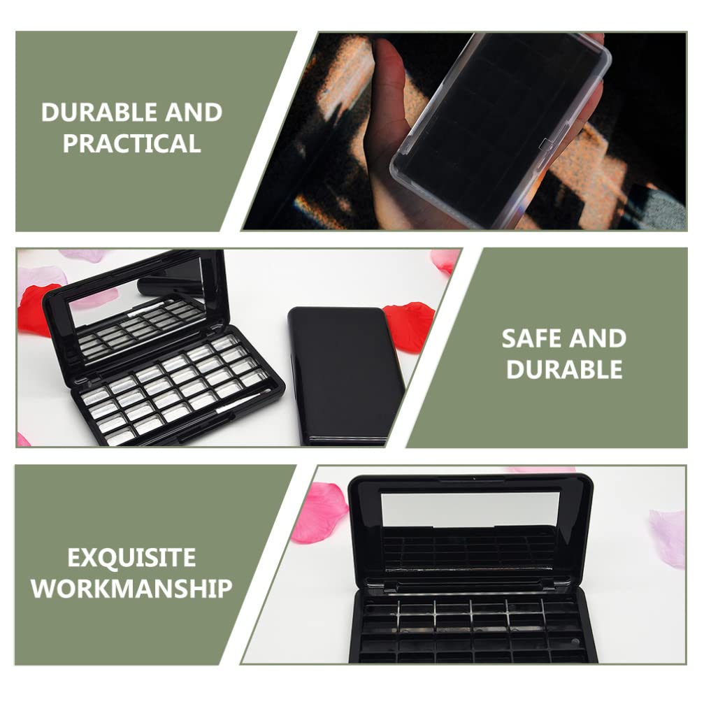 Empty Eyeshadow Palette Eyeshadow Makeup Palette Lipstick Container Makeup Empty Case for Blush Lipstick, 2Pcs 24 Grids