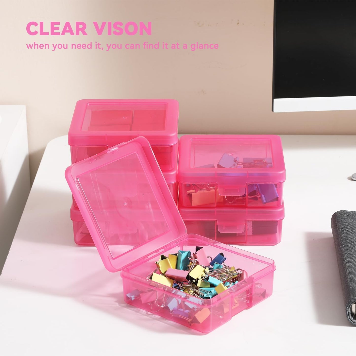 18 Pack Small Plastic Storage Containers Clear Arts & Crafts Storage Boxes & Organizers Stackable Small Containers With Lids For Organizin (Set 7)