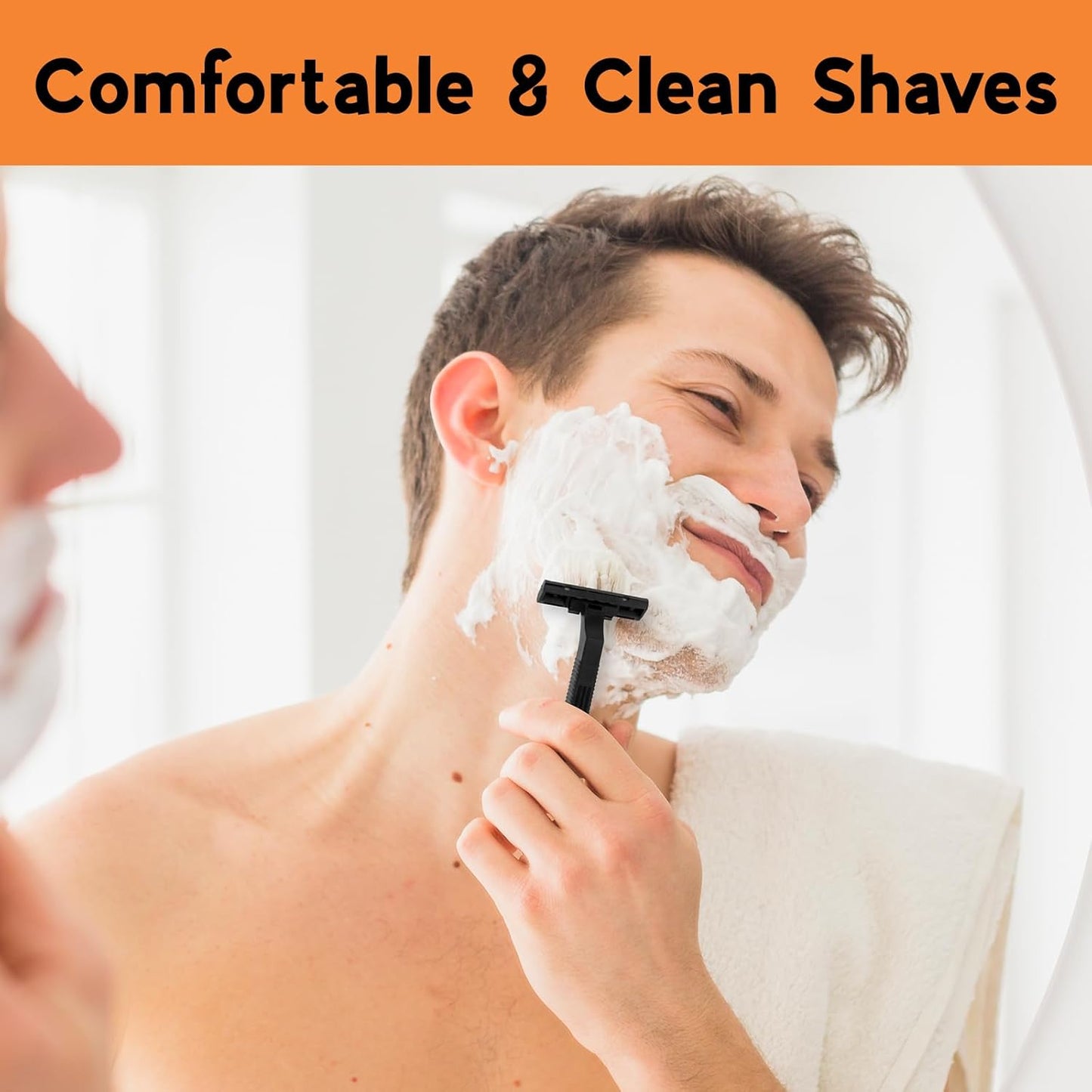 CXYARY 220 Pcs Twin Blade Disposable Razors With Clear Safety Cap, Shaving Razors Bulk for Men &Women, Stainless Steel Blade, Multipurpose Portable Shave Razor for Bathing Hotel Travel, Black