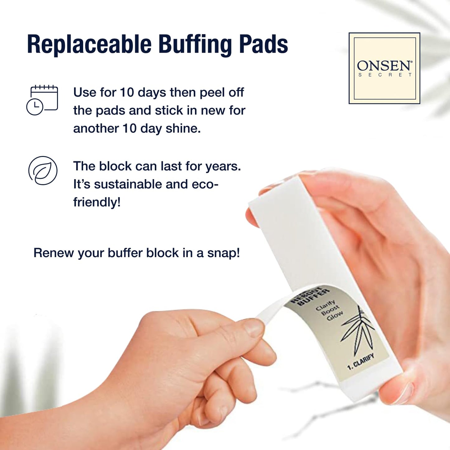 Professional Nail Buffer Replacement Pads | Ultimate Shine Nail Buffing Pads w/ 3 Way Buffing Methods - 1 Pack of 4 Combo Buffer Pads by Onsen