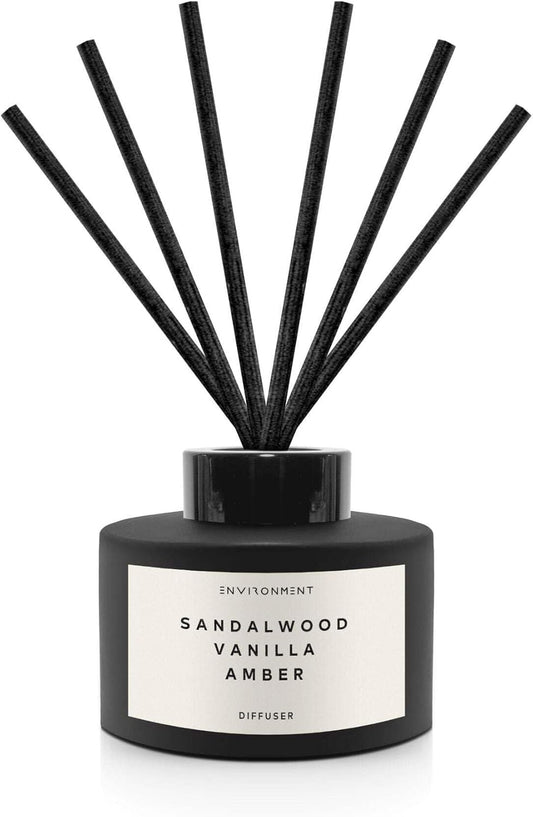 Environment Inspired by 5-Star Hotels HCS Reed Diffuser, 200ml Luxury Scented Aromatherapy (Sandalwood | Vanilla | Amber) Reed Diffusers for Home, Diffusing Oil Fragrance, Home Fragrance Products