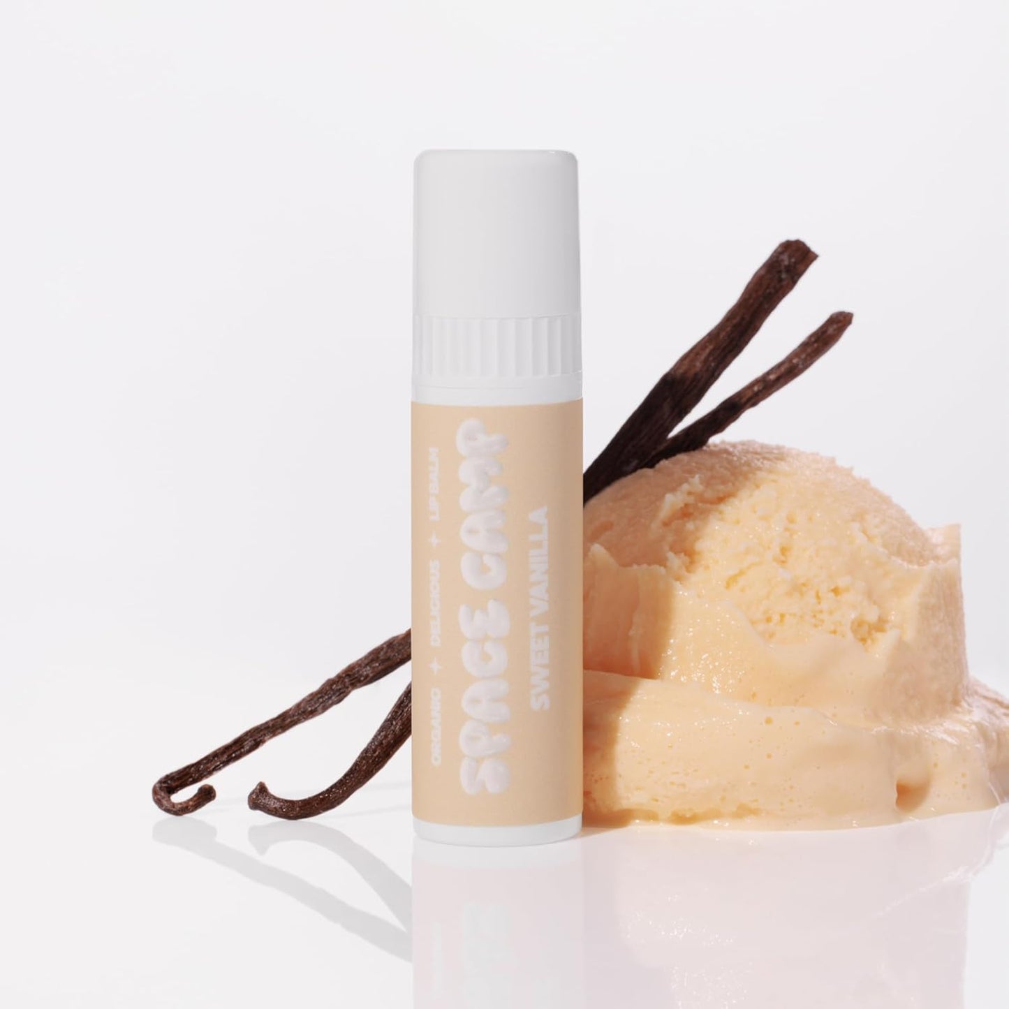 Space Camp Wellness Jumbo Lip Balm - Sweet Vanilla Organic Flavored Balm (2 Pack)