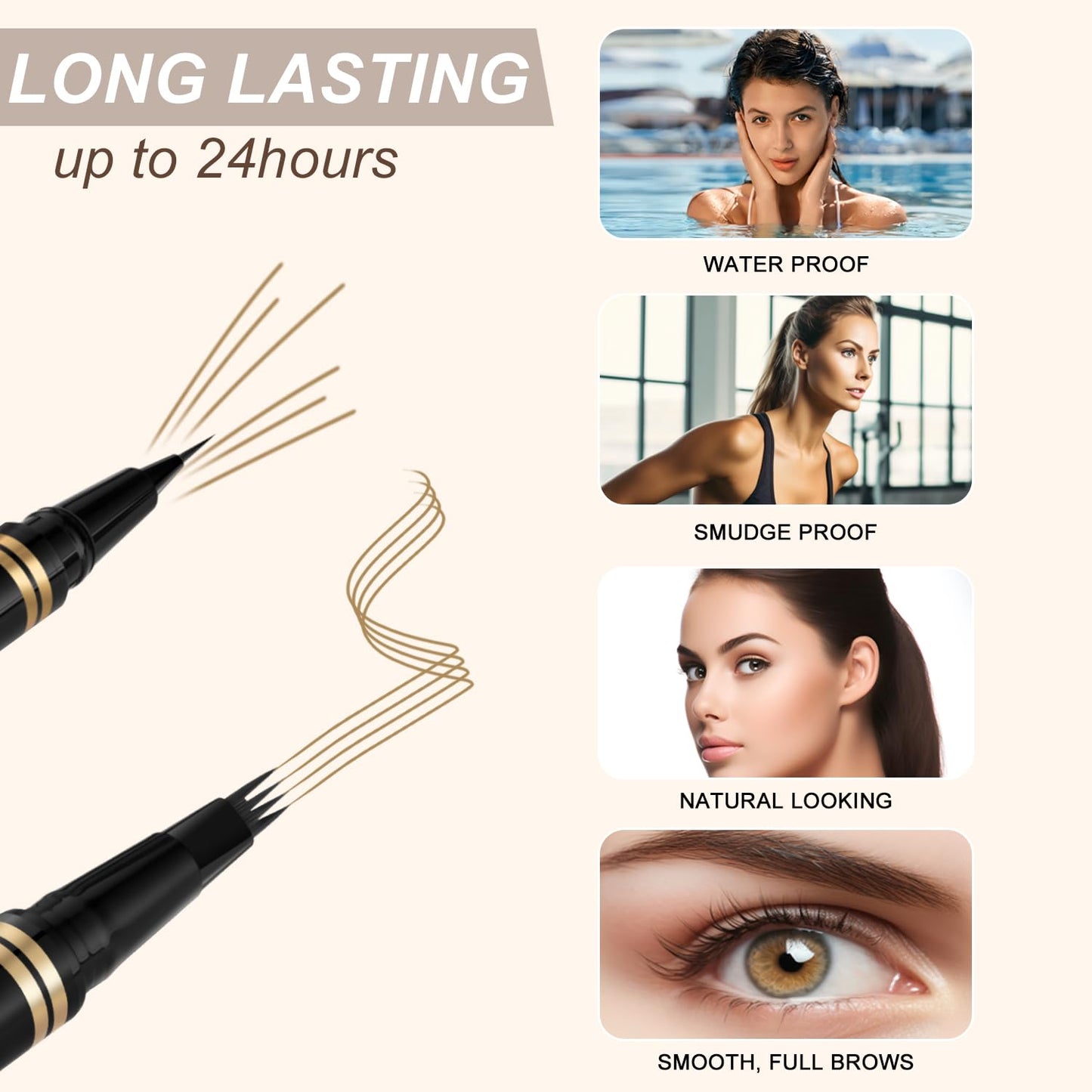 Eyebrow Kit, Waterproof Microblading Pencil, Eyeliner, Pomade, Dual-ended Brush - Dark Blonde