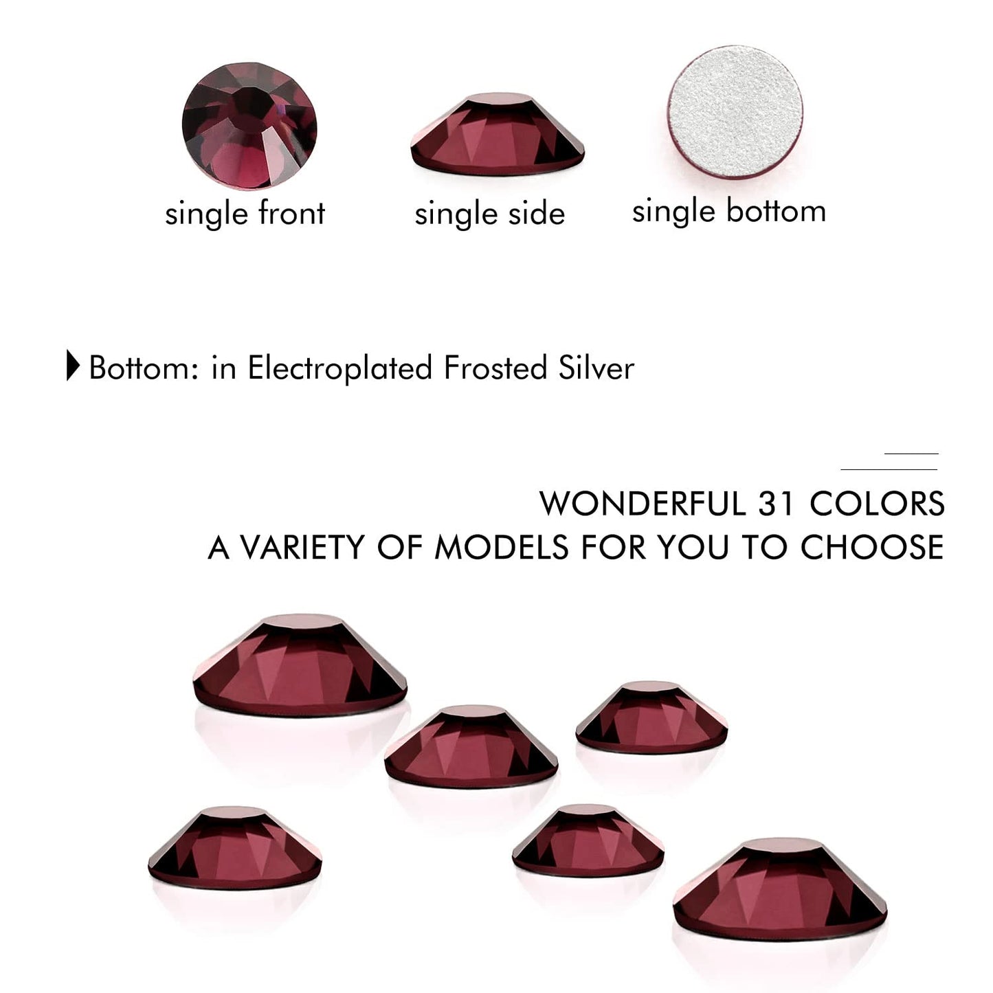 1440Pcs Amethyst Crystal Rhinestones,Glass Flatback Rhinestones Mini Gemstones for Nail Face Makeup Art Crafts Clothes Decoration -(SS6,2.0mm,Amethyst)