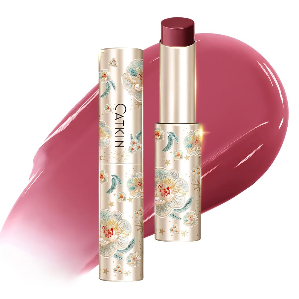 CATKIN Glossy Lip Balm Ultra Hydating Glow Lip Tinted Jelly Plump Melting Balm Shea Butter Repair Soothing For Dry Lips Dewy Finished 0.12 oz C02 TULIP