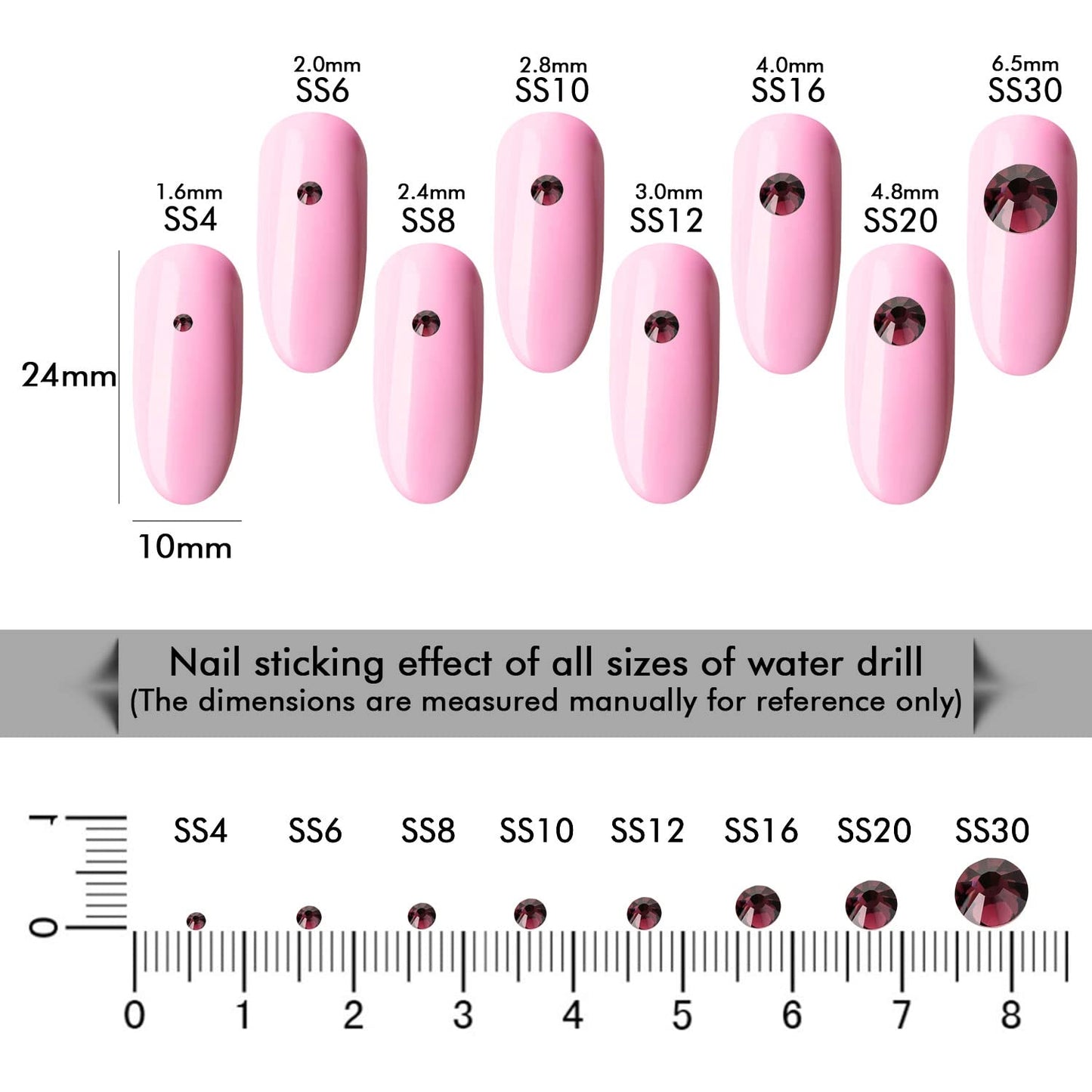 1440Pcs Amethyst Crystal Rhinestones,Glass Flatback Rhinestones Mini Gemstones for Nail Face Makeup Art Crafts Clothes Decoration -(SS10,2.8mm,Amethyst)