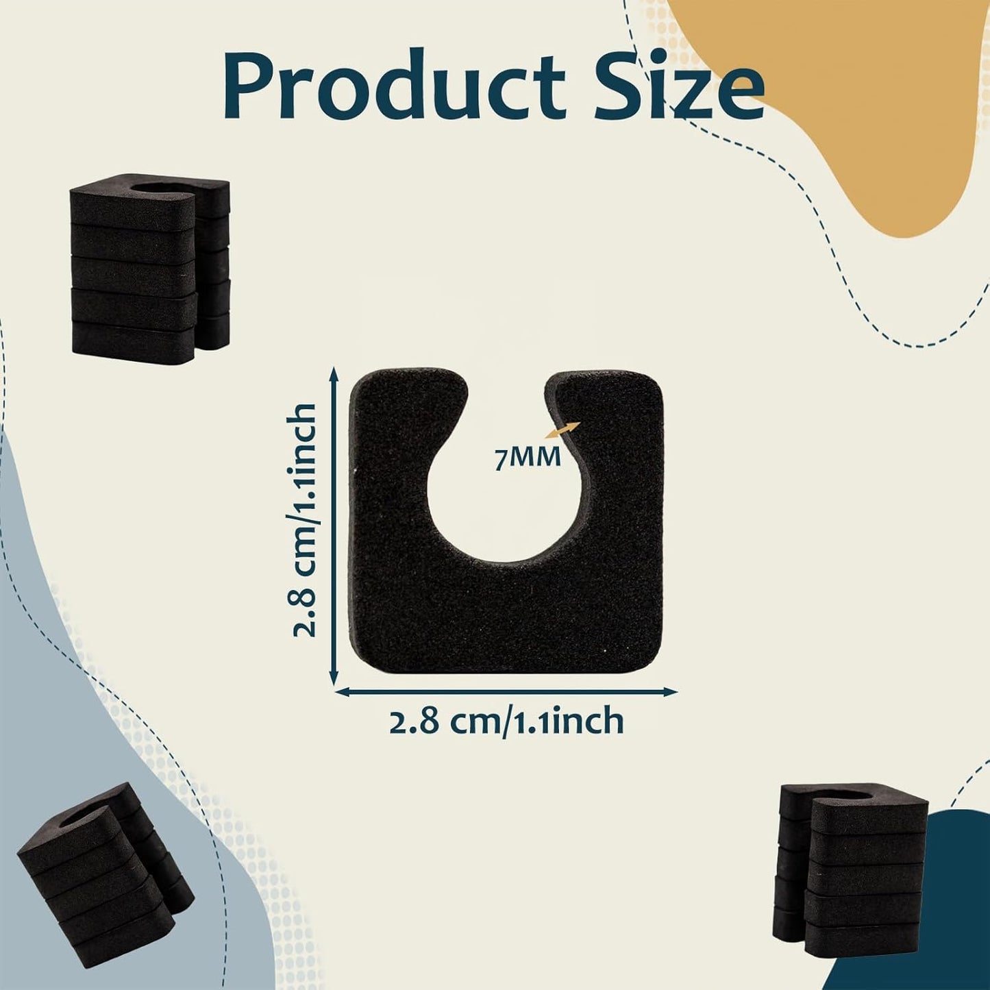 600 Pcs Toe Separators for Men and Women, Soft Foam Finger Divider Spacer Set, Pedicure Toe Separators for Hands and Feet Nail Polish Application Luxury Pedicure Supplies, Black