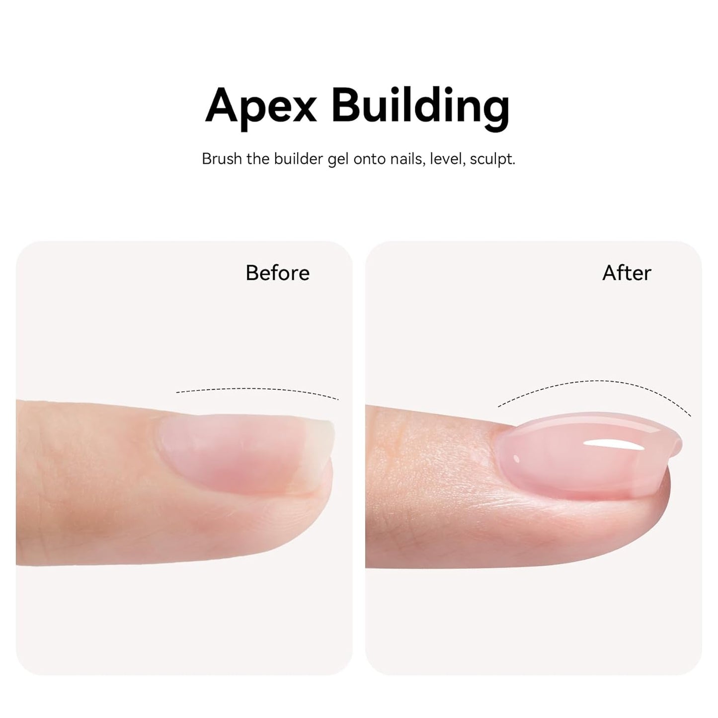 MAYCHAO Clear Milky White Builder Gel for Nails, 15ml Nail Strengthener in a Bottle, Nail Extension Hard Gel, Soak Off Long Lasting UV Light Cure