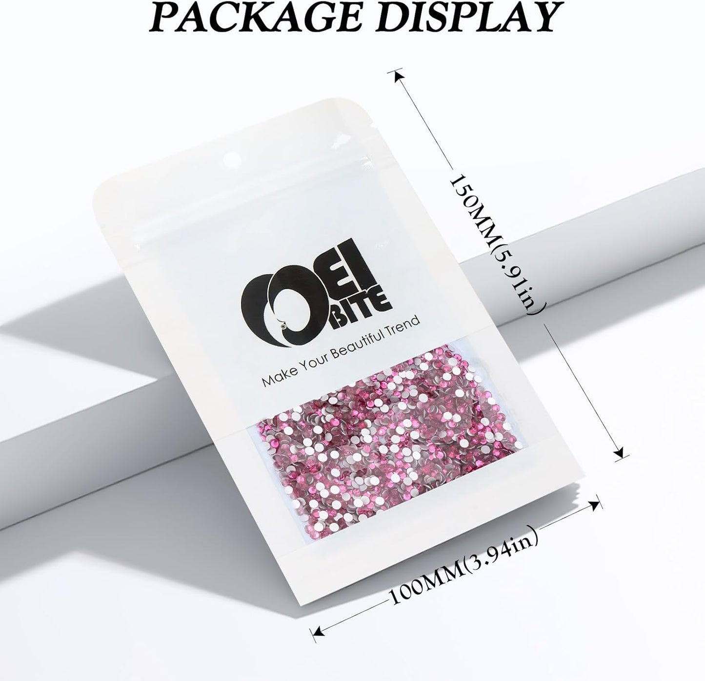 Fuchsia Flatback Rhinestones, Glass Rhinestones for Nail Art and Craft, Glue Fix, Loose Crystal Gemstones(Fuchsia, SS4, 2880pcs, 1.5-1.7mm)