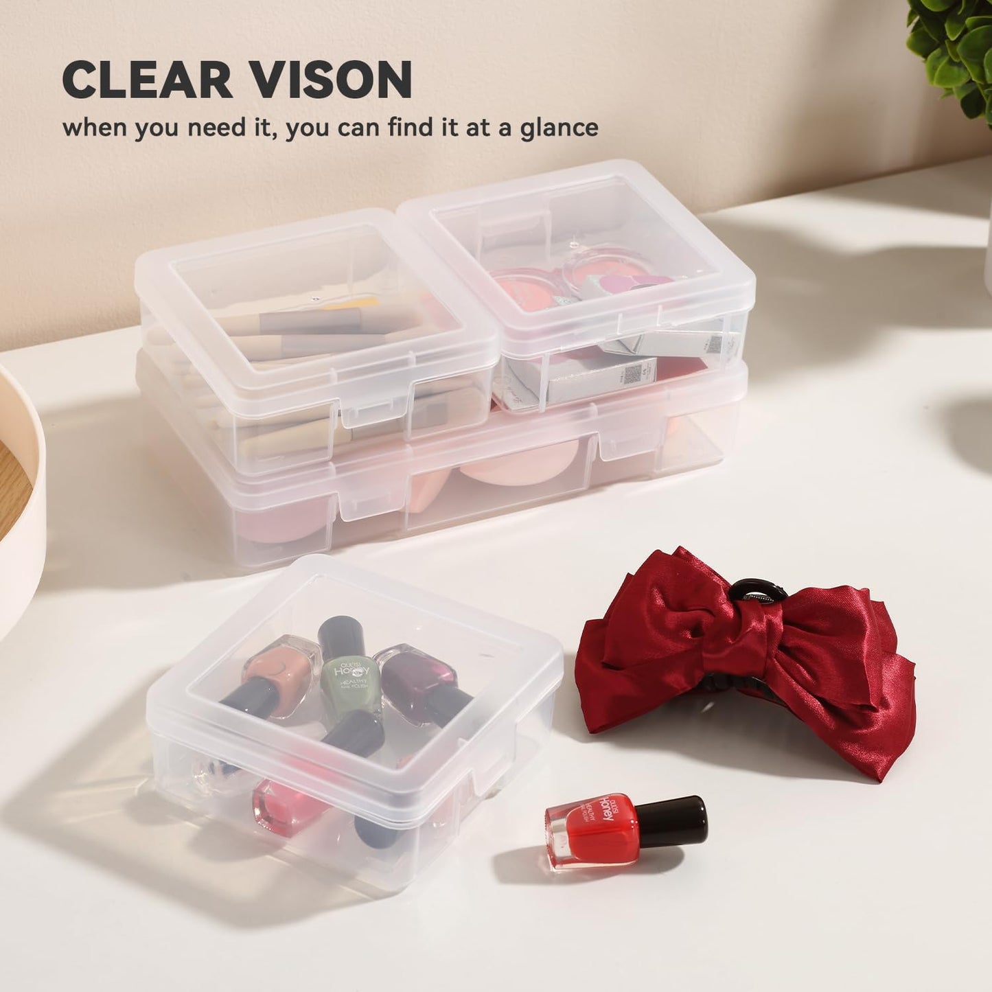 18 Pack Small Plastic Storage Containers Clear Arts & Crafts Storage Boxes & Organizers Stackable Small Containers With Lids For Organizin (Set 1)