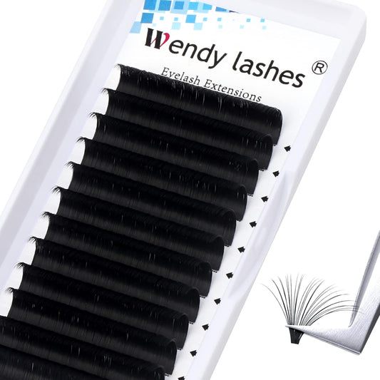 Easy Fan Volume for Lash Artists: Handmade Fans, Self Fanning, Blooming, Black, D Curl, 0.05mm, 15mm, Wendy, KH200422