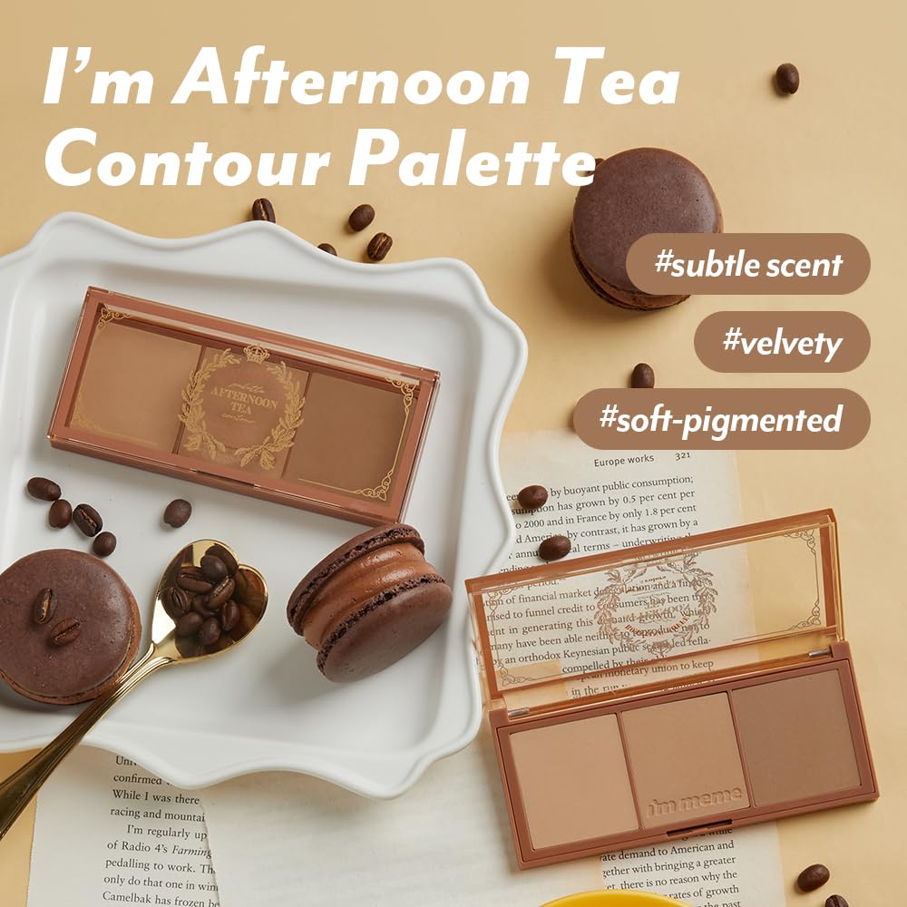 I'm Meme Palette - Afternoon Tea Contour | Frozen Choco, Bronzer Palette for Face & Cheeks, Matte Powder Bronzer, Natural Makeup, Buildable Coverage, Light to Medium, For Cool Tone Skin, 0.4oz