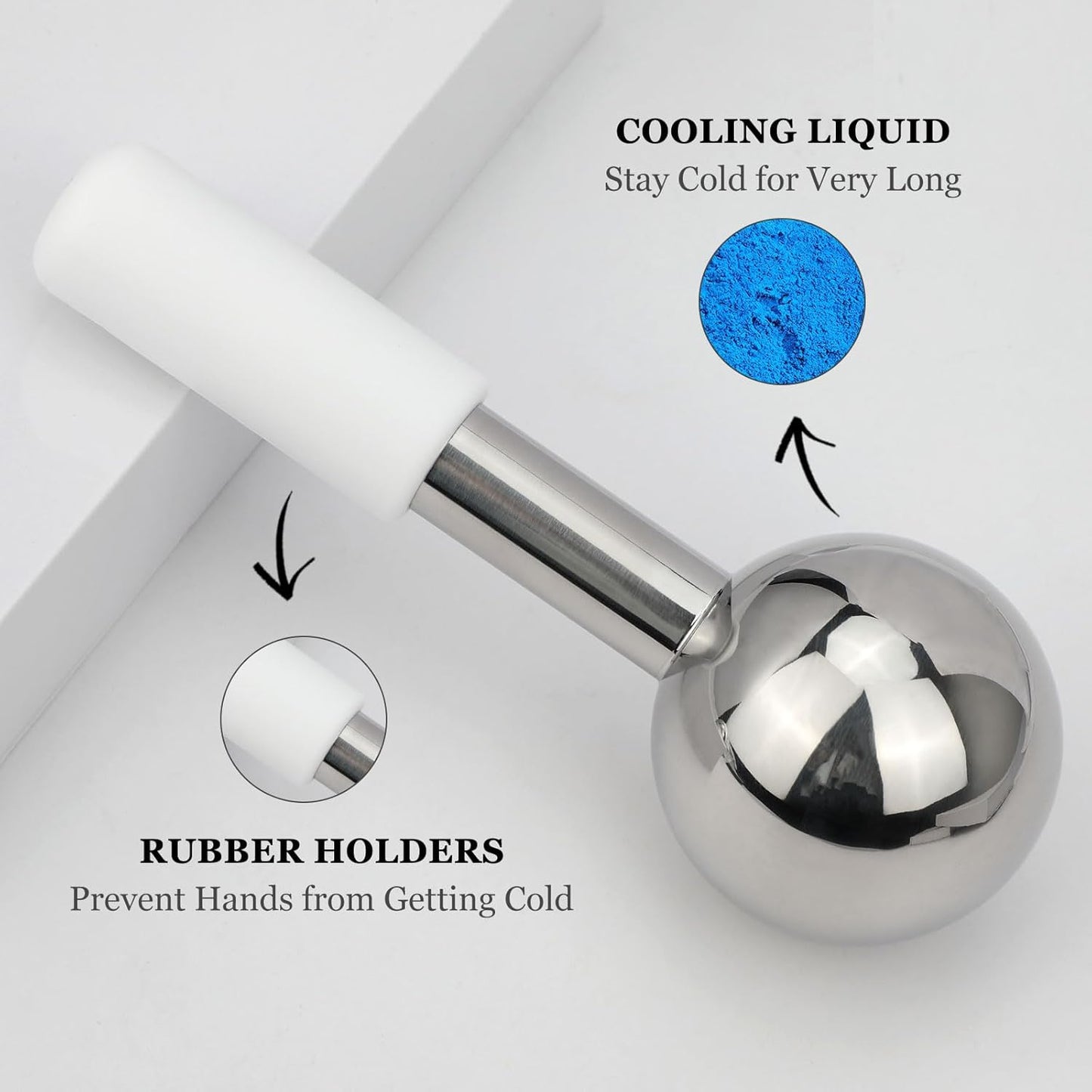 Ice Globes for Face & Eyes - Unbreakless Stainless Steel Cryo Sticks Facial Massage Tools Cold Therapy Cooling Globes to Reduce Puffiness, Wrinkles, Dark Circles Spa & Esthetician Supplies