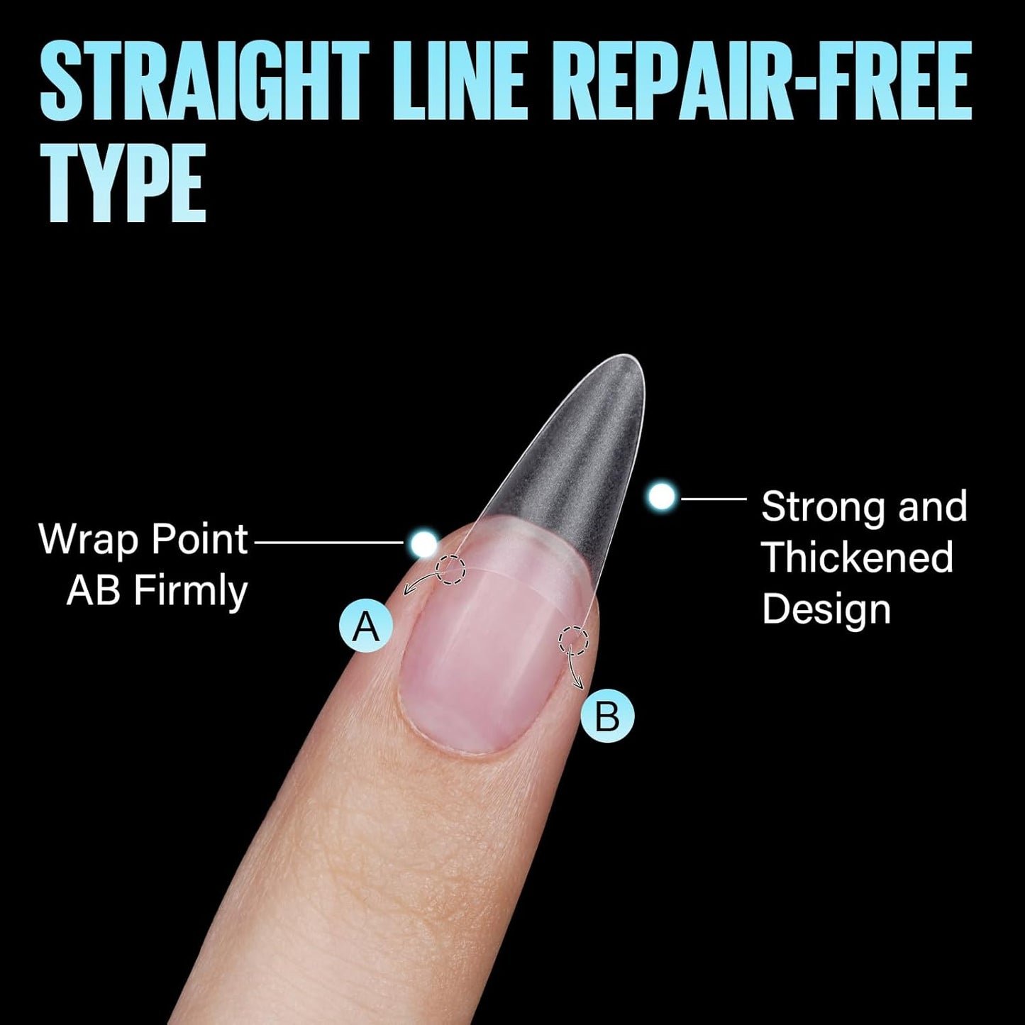 TOMICCA Short Almond Nail Tips, 504Pcs Full Matte Press on Half Cover Acrylic Nails,12 Sizes No C Curve Fake Nail Tips for Nail Extension Art Home DIY Nail Salon