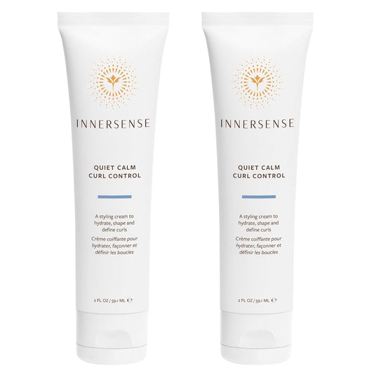 INNERSENSE Organic Beauty - Natural Quiet Calm Curl Control | Smoothing, Hydrating, Light Hold | Non-Toxic, Cruelty-Free, Clean Haircare (2 Pack - 2 fl oz | 59.1 mL each)