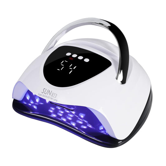 UV Nail Lamp 288W UV Light for Gel Nails Professional UV Lamp for Gel Nail Polish Nail Dryer with 63 LED Beads 4 Timer Smart Sensor LCD Display Portable Handle Fast Curing for Salon and Home