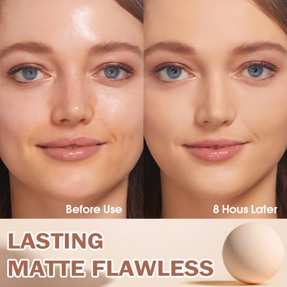 evpct Oil Control Pressed Face Powder Compact for Women, Translucent Setting Powder Makeup Foundation for Women, Waterproof Long Lasting Lightweight, polvo compacto de maquillaje, 245 Radiant Honey