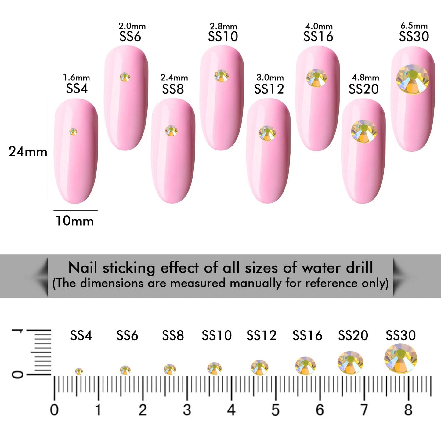 1440Pcs Lemon Ab Crystal Rhinestones,Glass Flatback Rhinestones Gemstones for Nail Face Makeup Art Crafts Clothes Decoration-(SS20,4.8mm,Lemon Ab)