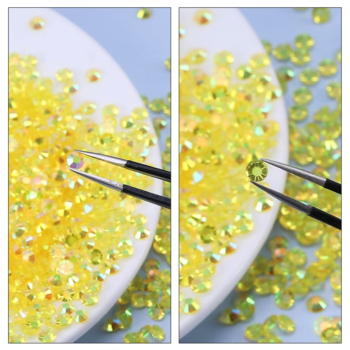 1440 Pcs SS20 5mm AB Flatback Rhinestones for Nails Art Crafts Transparent Glitter Round Gems Crystals DIY Clothes Shoes(Clear Sapphire AB)