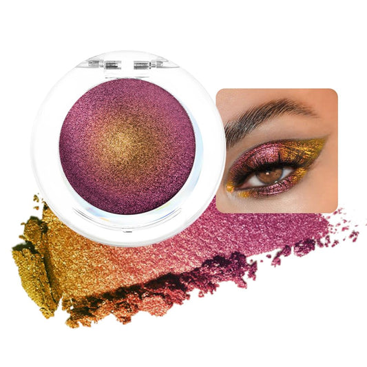 evpct Wine Red Gold Shimmer Glitter Sparkle Chameleon Duo Chrome Multichrome Gothic Iridescent festival Eyeshadow Palette, Single Eye Shadow Palette Makeup for Older Women, Glitter Eyeshadow Stick