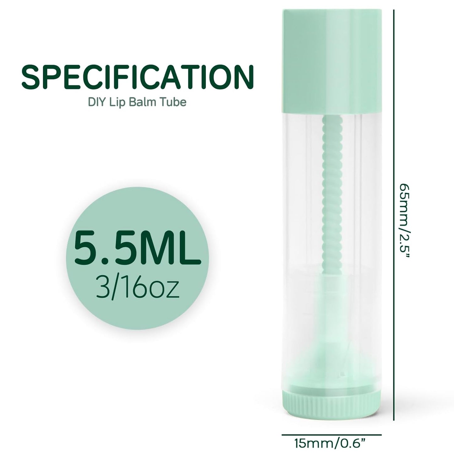 JuLand 50 Pack Empty Lip Balm Containers Bulk 5.5ml - Clear Twist-Up Tubes with Pink Caps, Refillable Chapstick Tube for DIY Lip Balm Making