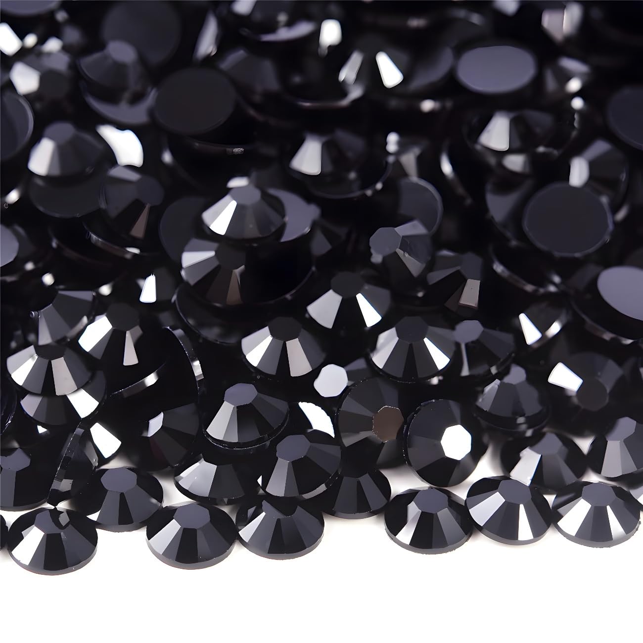 Flatback Rhinestones Round Gems for Nails Art and Crafts 620Pcs SS30 6mm Glitter Crystals Stone DIY Bags Clothes Shoes (Black)