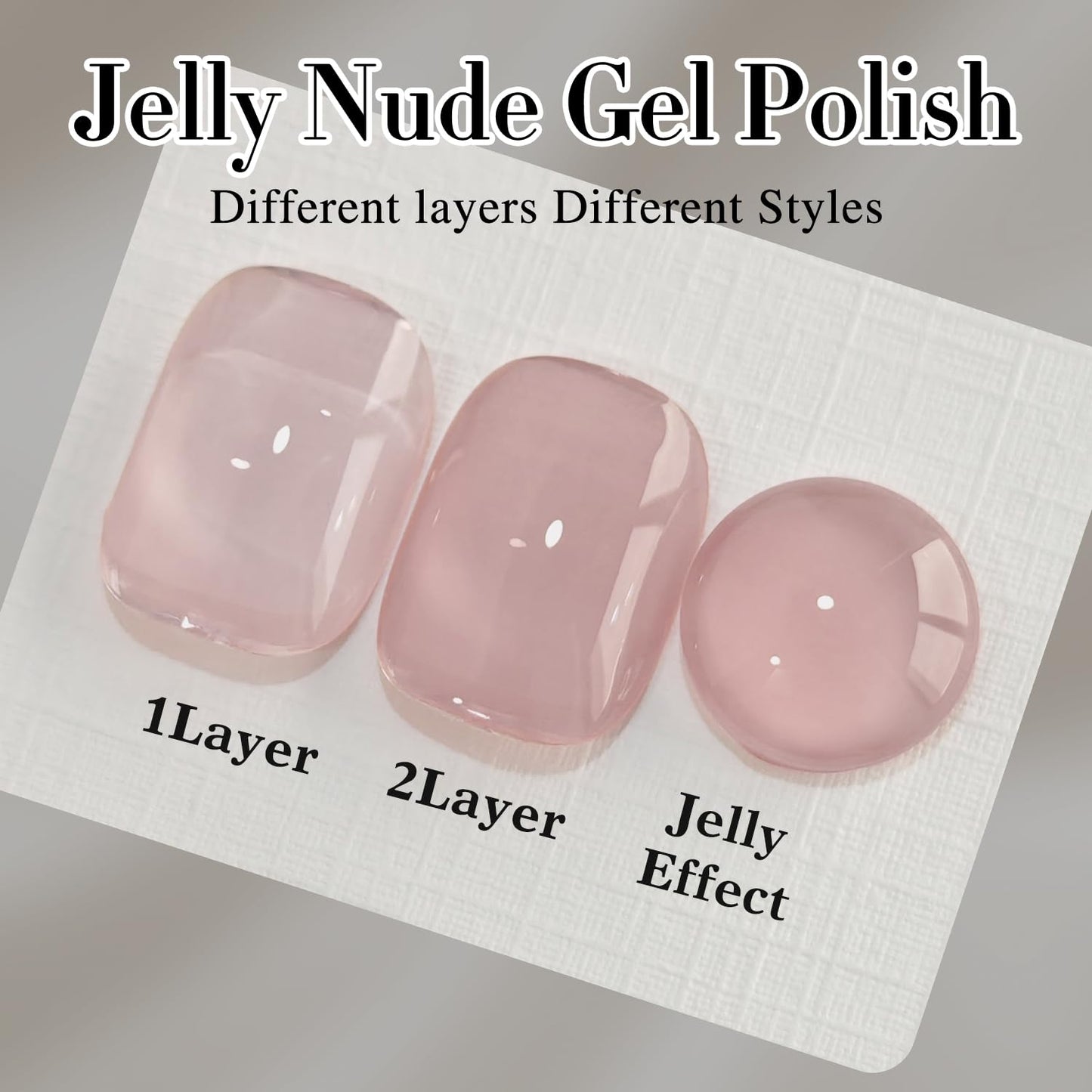 Double Rhythm Translucent Gel Polish Sheer Neutral Natural Light Milky Same Color Same Bottle 15ML Jelly Nail Polish Nail Art DIY at Home (Milky Nude Purple-A1414)