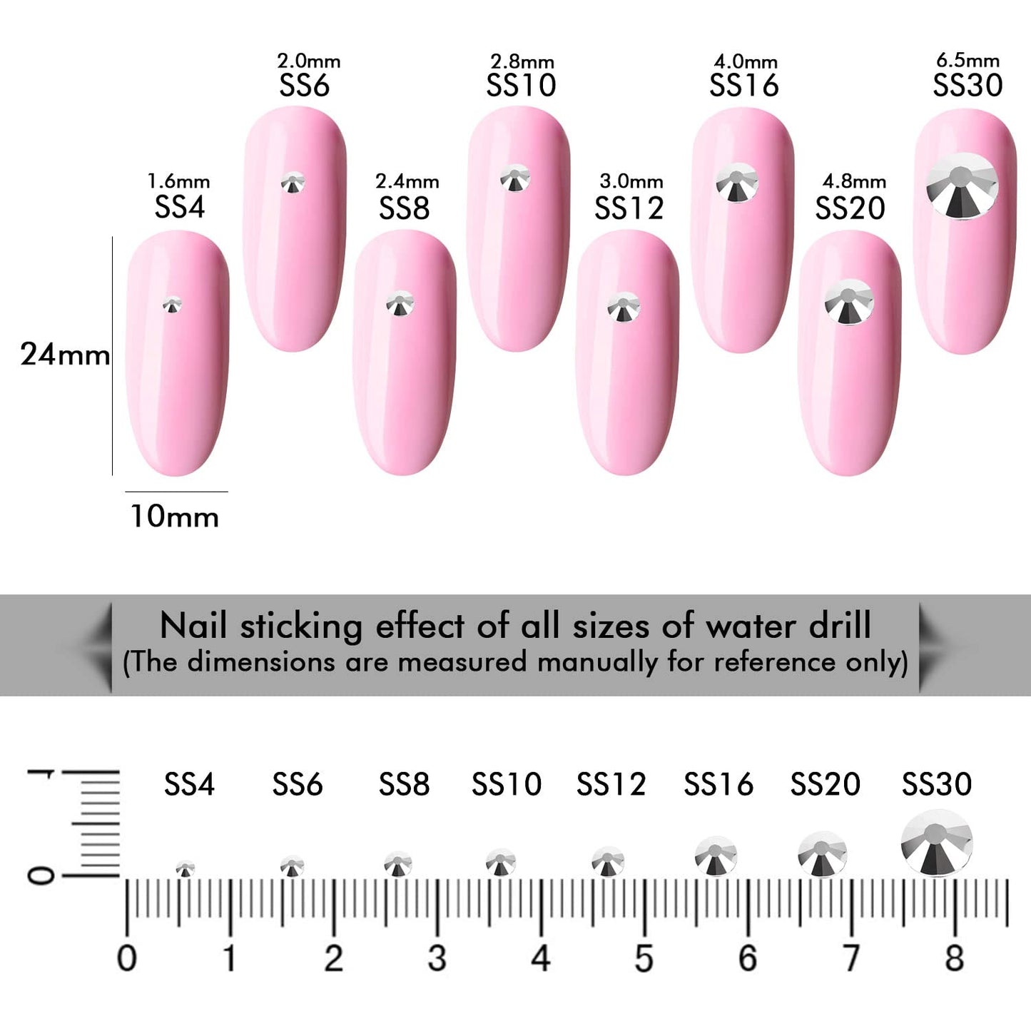 1440Pcs Silver Crystal Rhinestones,Glass Flatback Rhinestones Gemstones for Nail Face Makeup Art Crafts Clothes Decoration -(SS12,3.0mm,Silver)