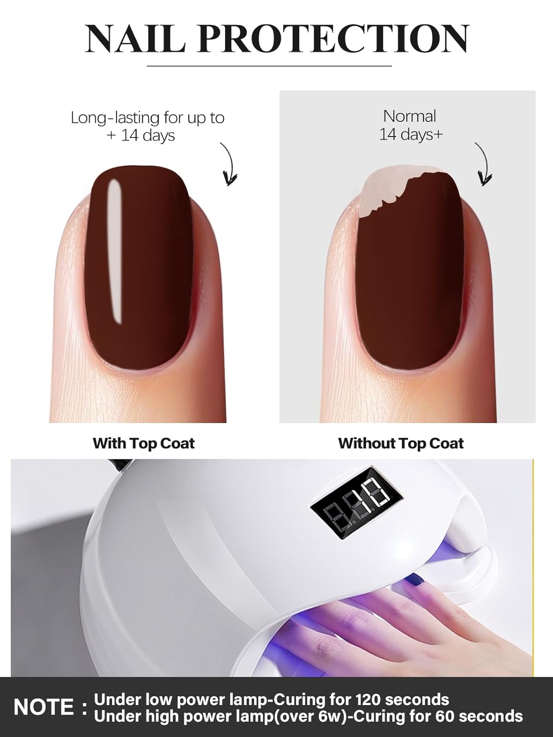 EBANKU 24Pcs Semi-Cured Gel Nail Strips,Chocolate Nail Sticker, Lasting Waterproof Full Wraps Stickers for Salon Manicures, Perfect for Women, Girl with Nails File and Nails Stick