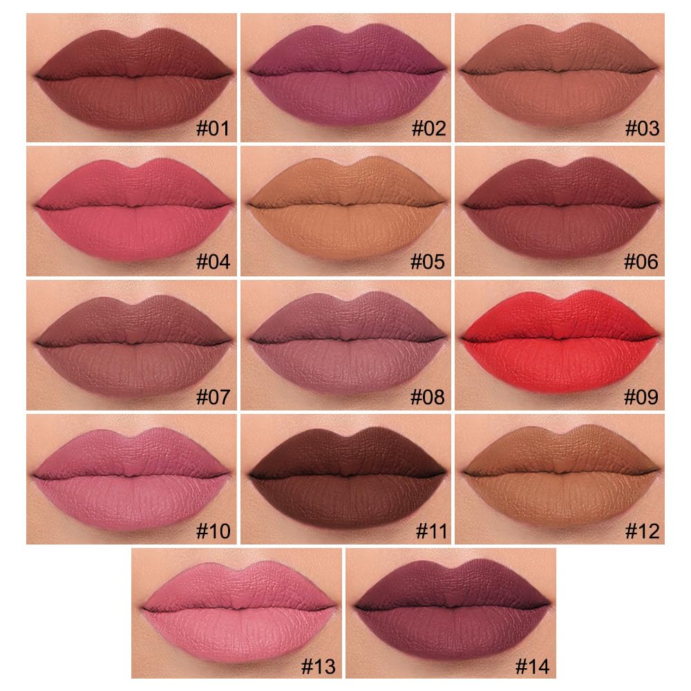 evpct Longwear Liquid Lip Liner Stain Marker Pen Long Lasting Waterproof, Ruby Red Matte Semi Permanent 24 Hour Lip Liner and Lipstick Combo, Korean Color Stay Lipliner All Day, Lips Stain peel off